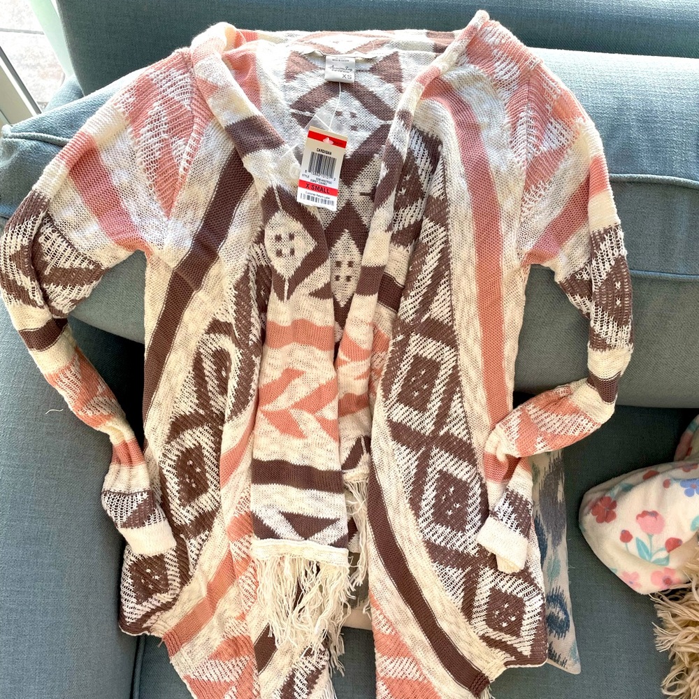 Aztec printed cardigan NWT